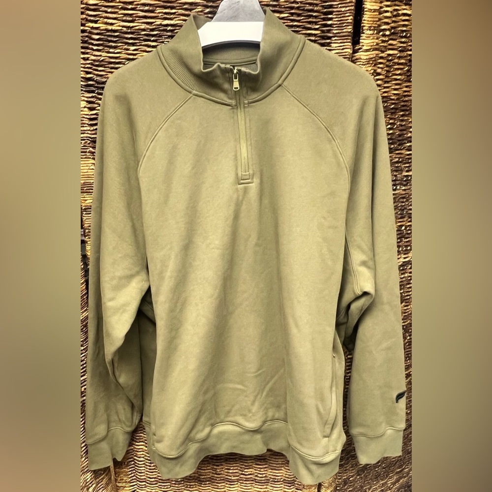 Fabletics- Mens- To Go‎ Quarter Zip, Dark Moss, XXL